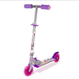 Enhjørning sparkesykkel med lysende hjul 5+