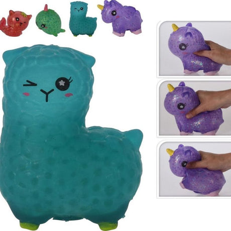 XL Dyrestressball 14cm med vannperler | 4 ass