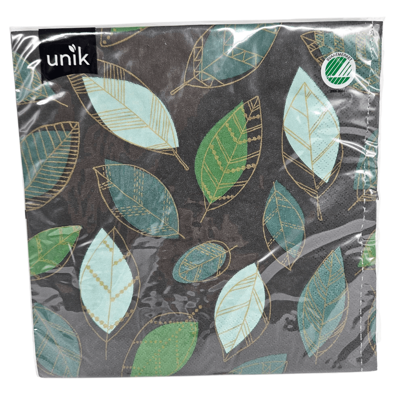 Servietter Gullblad 20pk 3 - lags | Middag 40x40cm | Unik