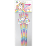 Enhjørning papirsugerør 6pk 19cm | Magisk pynt til bursdag