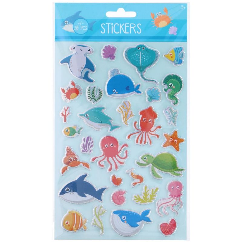 Tykke Klistremerker med Glitter 25x14cm | 6 varianter