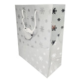 Gavepose snøkrystaller 32x26.5x12cm | Perfekt til jul