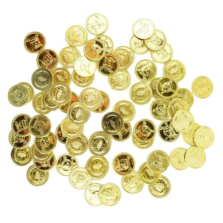 Gullmynter i plast 72stk | Lekepenger