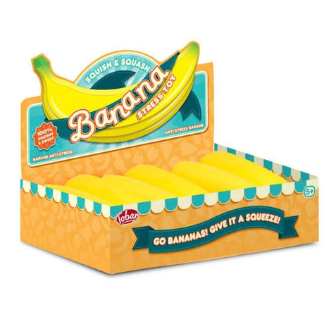 Banan Stressleke 18cm | Squeezeleke fra Tobar | Gel - fylt