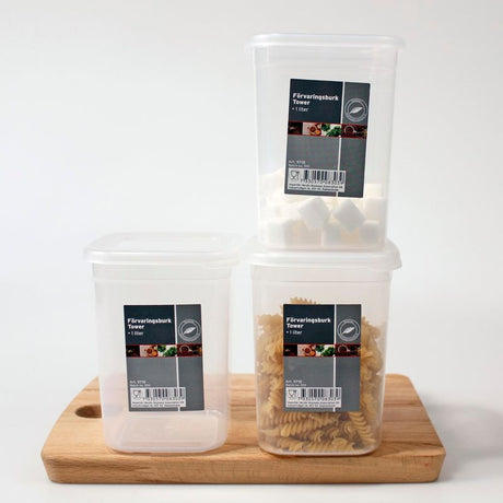 Lufttett oppbevaringsboks 3pk | 1L | Tower
