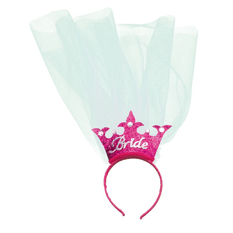 Bride to be krone med slør rosa | Diadem