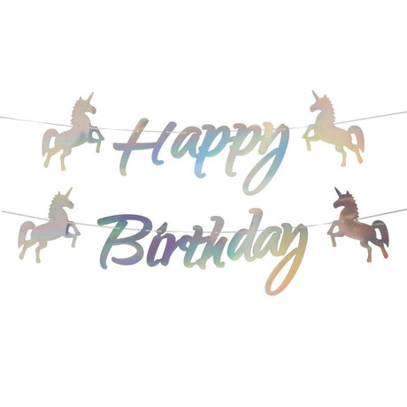 Enhjørning Girlander Happy Birthday