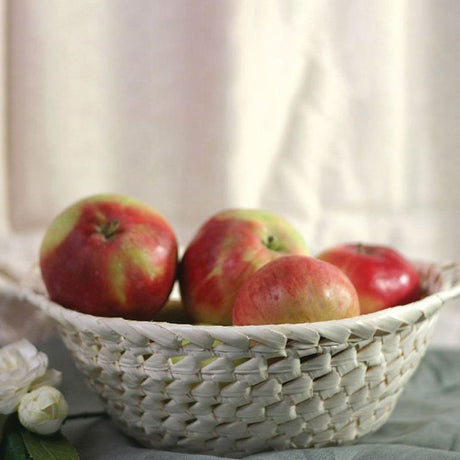 Kurv i palmeblad med innerstoff | Domotti | 23x7 cm