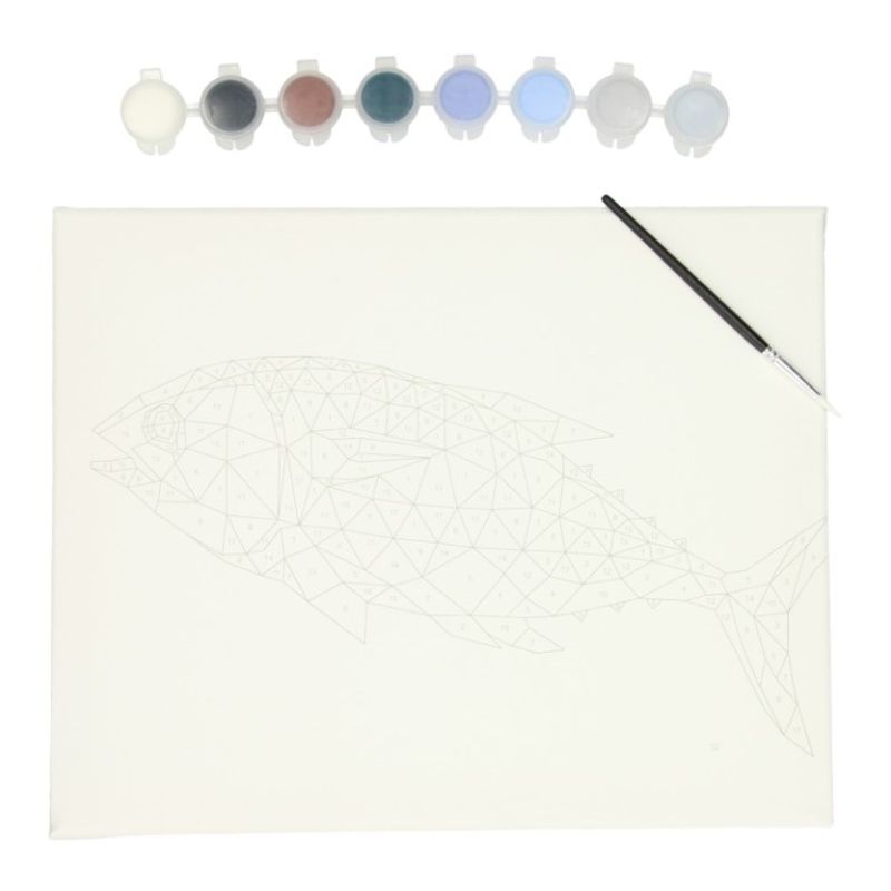 Malesett - Mal etter tall med lerret og maling 24x30cm